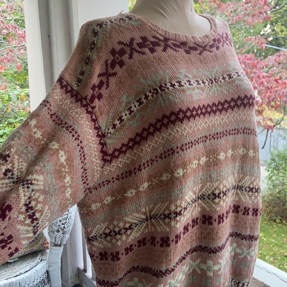 Vintage Polo Ralph Lauren Pink Nordic Hand Knit Sweater XL - Picture 4 of 6
